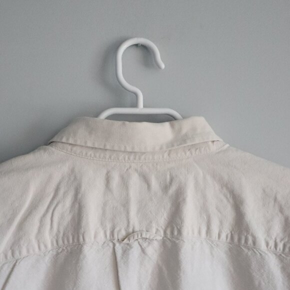 Banana Republic Mens White Sz XL Slim Fit Linen Collared Button Down T-Shirt Top - Picture 6 of 12